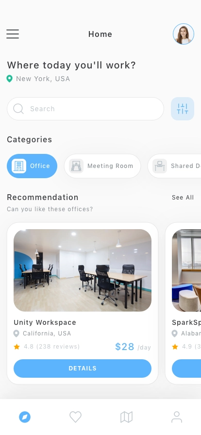 Office Booking Mobile App UI Kit - Screenshot 1