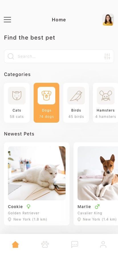 Pet Adoption Mobile App UI Kit - Screenshot 1