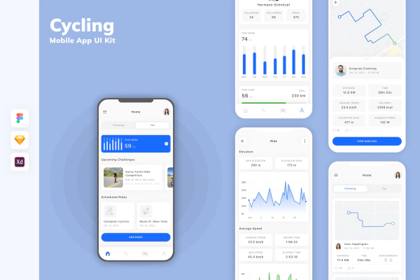 Cycling Mobile App UI Kit
