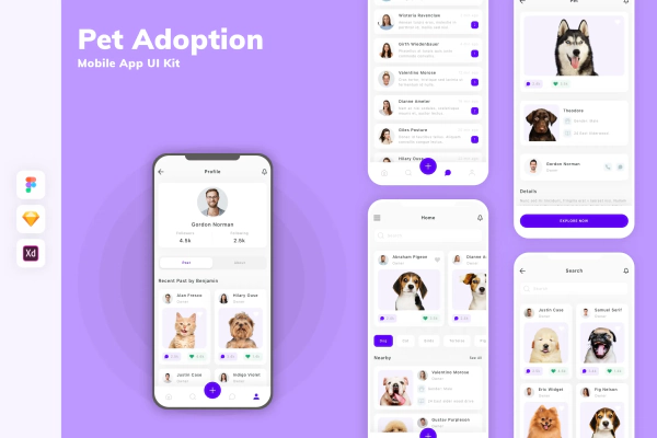 Pet Adoption Mobile App UI Kit