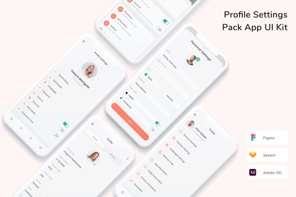 Profile Settings Pack App UI Kit
