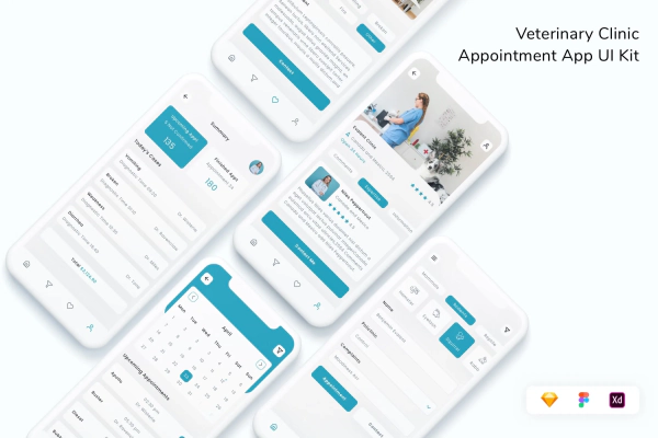 Veterinary Clinic Appointment App UI Kit