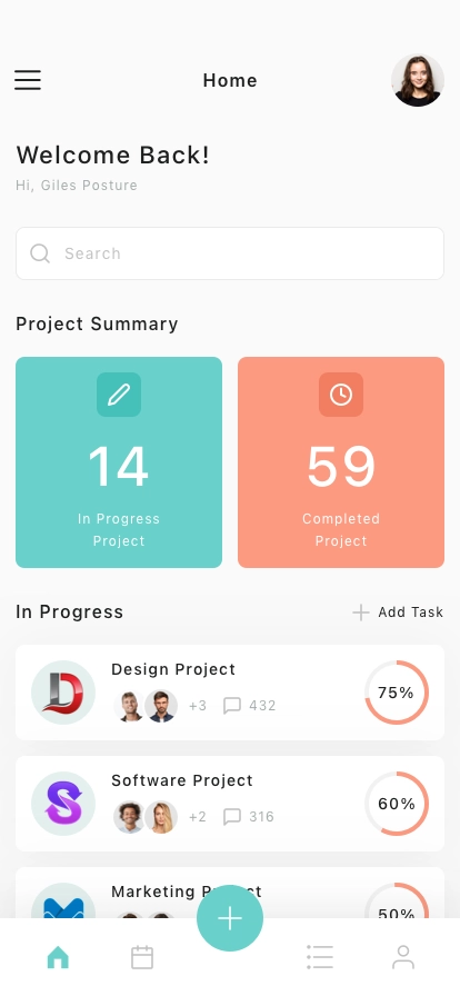 Task Management Mobile App UI Kit - Screenshot 1