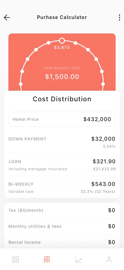 Home Mortgage Calculator Mobile App UI Kit - Screenshot 2