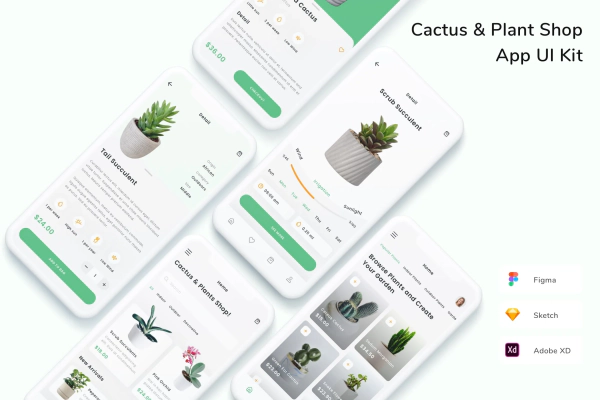 Cactus & Plant Shop App UI Kit
