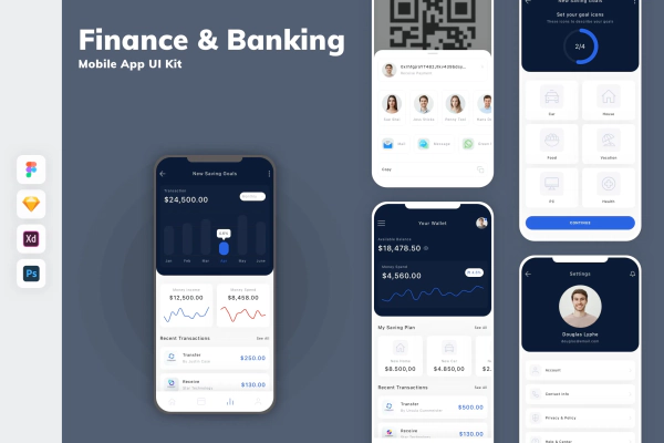 Finance & Banking Mobile App UI Kit