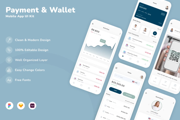 Payment & Wallet Mobile App UI Kit