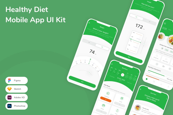 Healthy Diet Mobile App UI Kit