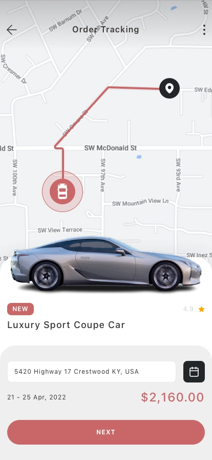 Rental Car Mobile App UI Kit - Screenshot 2
