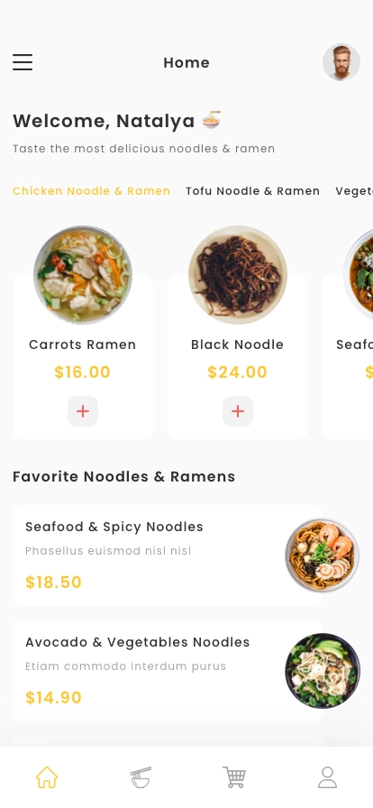 Noodle & Ramen Delivery Mobile App UI Kit - Screenshot 5