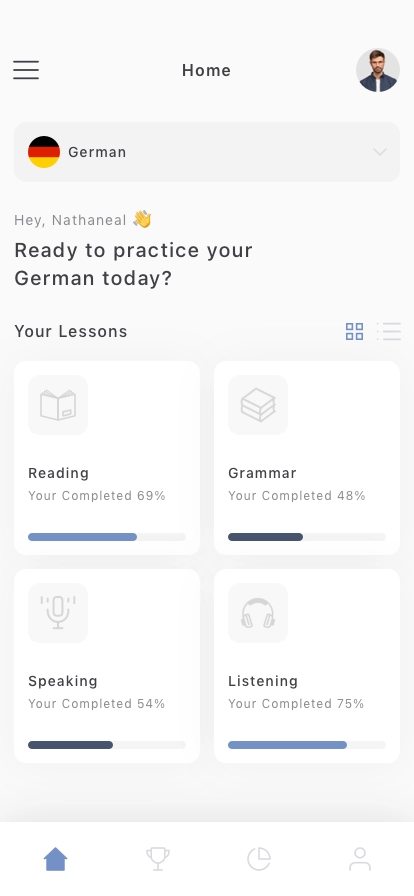 Language Learning Mobile App UI Kit - Screenshot 1