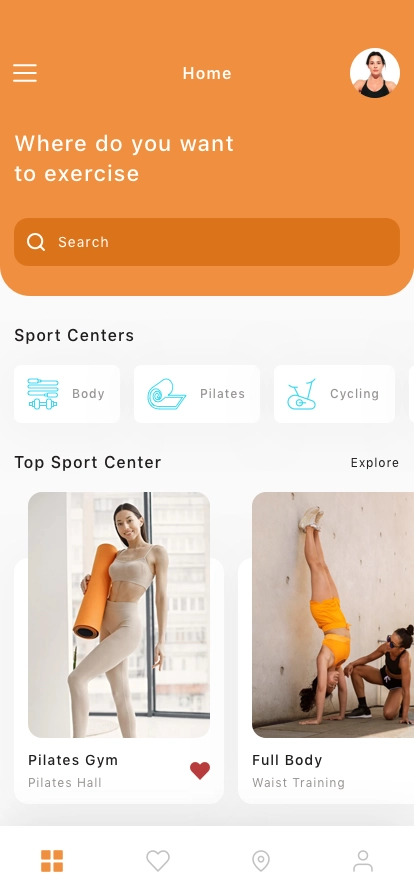 Fitness & Sport Center Mobile App UI Kit - Screenshot 1