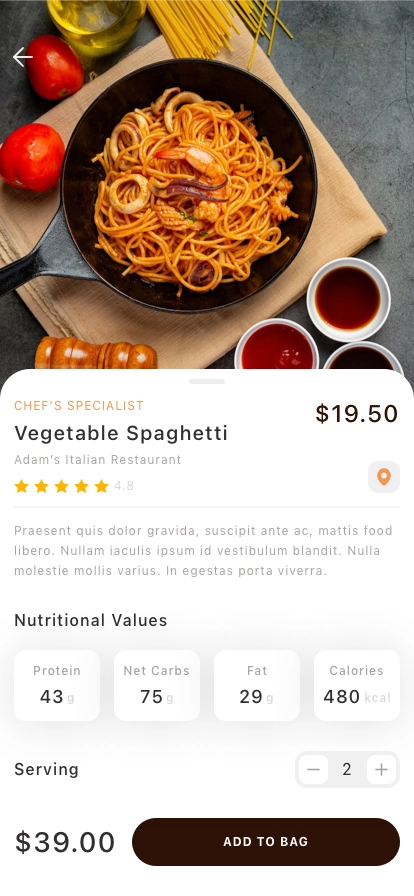 Food Delivery Mobile App UI Kit - Screenshot 2