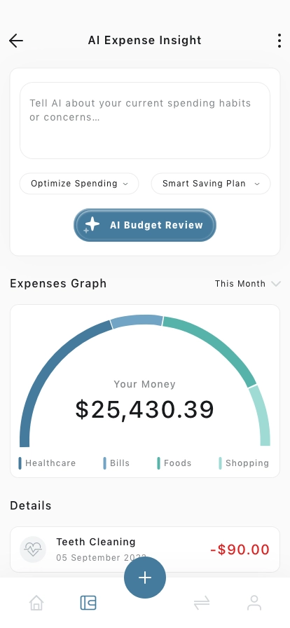 AI Money Manager Mobile App UI Kit - Screenshot 2