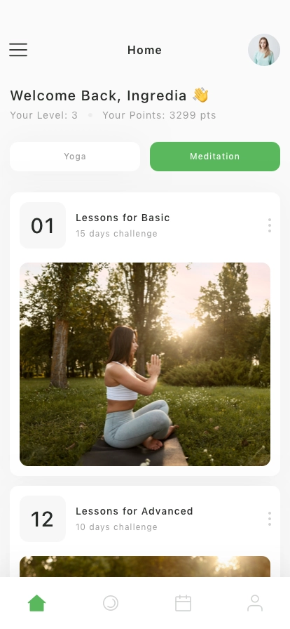 Yoga & Meditation Mobile App UI Kit - Screenshot 1