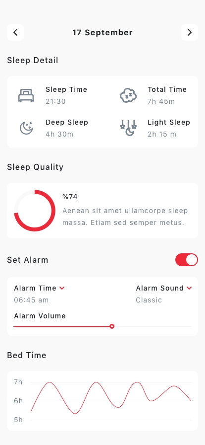 Sleep Tracker Mobile App UI Kit - Screenshot 2