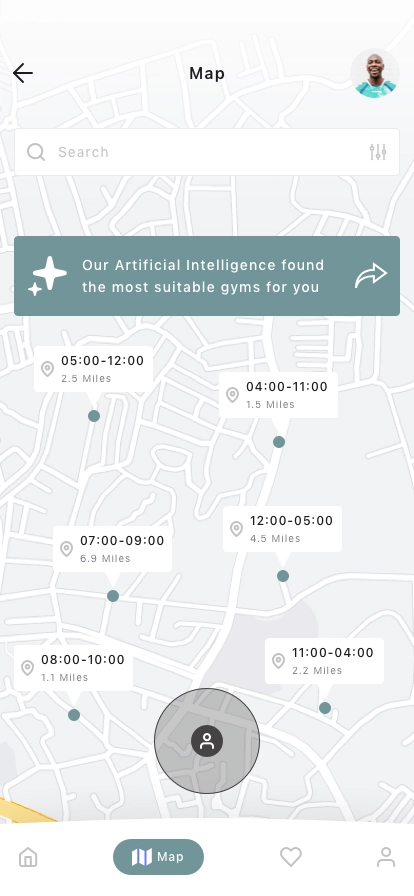 AI Fitness Center Finder Mobile App UI Kit - Screenshot 3