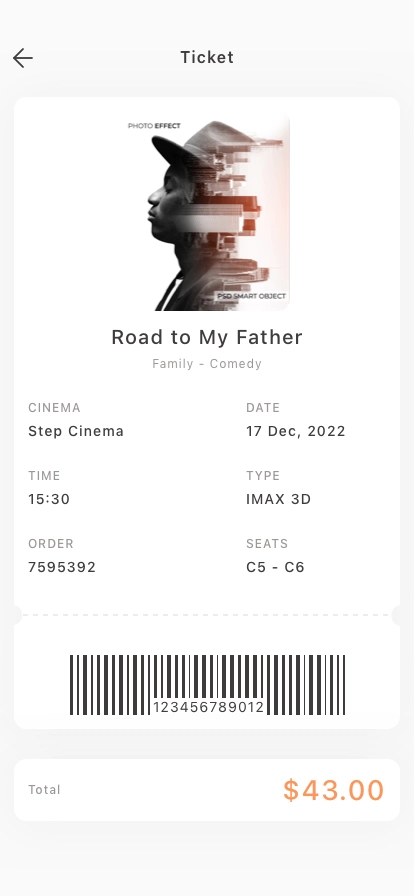 Cinema Booking Mobile App UI Kit - Screenshot 5