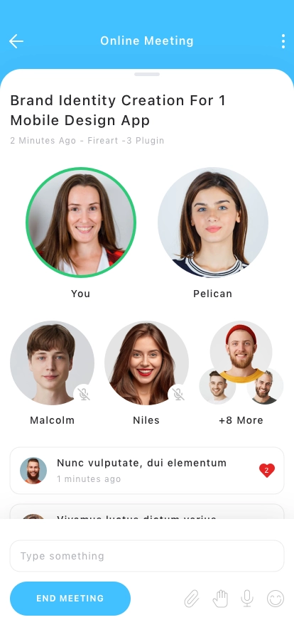 Audio & Voice Meeting Mobile App UI Kit - Screenshot 2