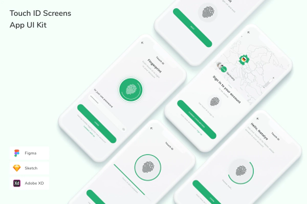 Touch ID Screens App UI Kit
