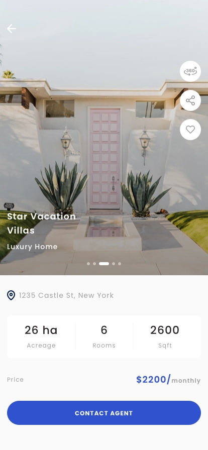 Real Estate & Rental Home Mobile App UI Kit - Screenshot 3