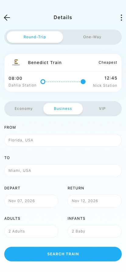 Train Booking Mobile App UI Kit - Screenshot 4