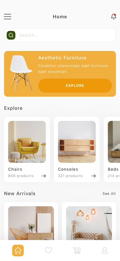 Furniture Shop Mobile App UI Kit - Screenshot 2