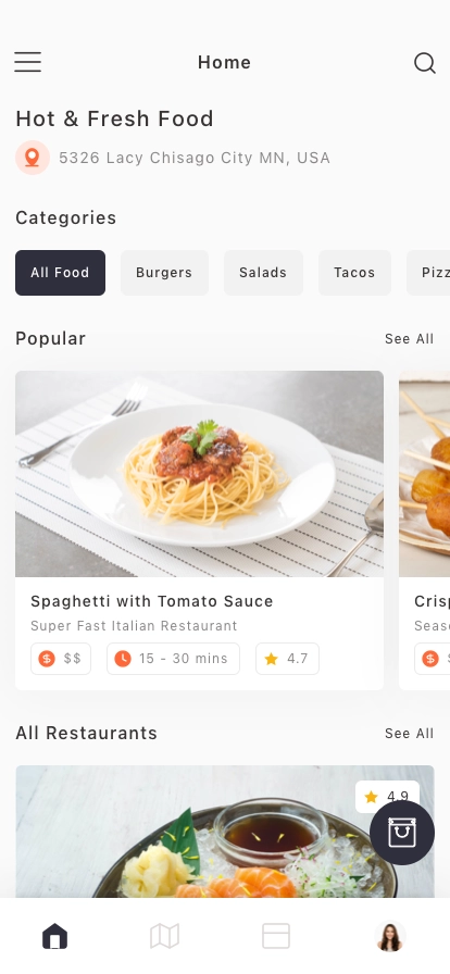 Food & Drink Delivery Mobile App UI Kit - Screenshot 1