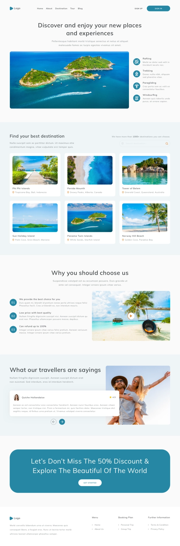Travel Agency Landing Page Template UI Kit - Screenshot 1