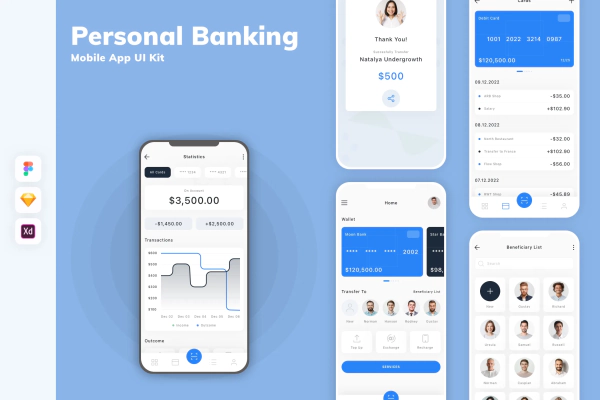 Personal Banking Mobile App UI Kit