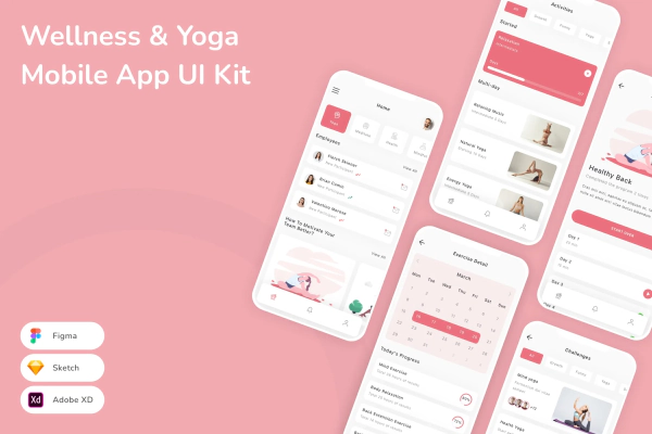 Wellness & Yoga Mobile App UI Kit