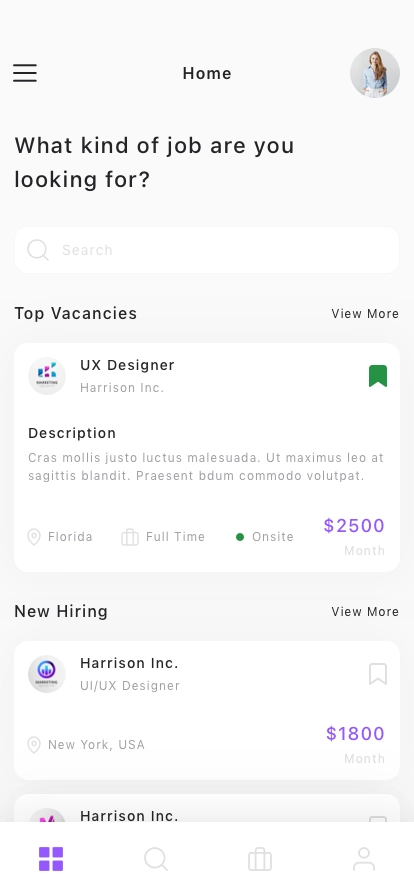 Job Finder Mobile App UI Kit - Screenshot 1