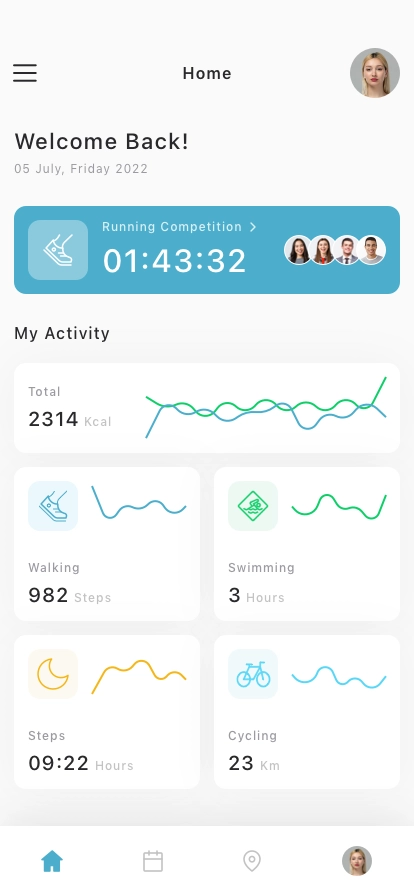 Activity Tracker Mobile App UI Kit - Screenshot 1