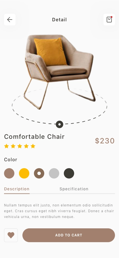 Chair Shop Mobile App UI Kit - Screenshot 3