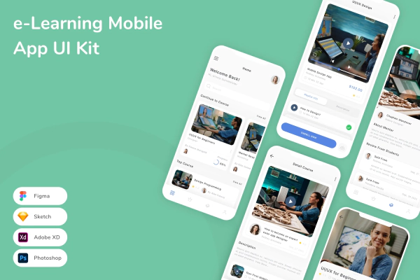 e-Learning Mobile App UI Kit