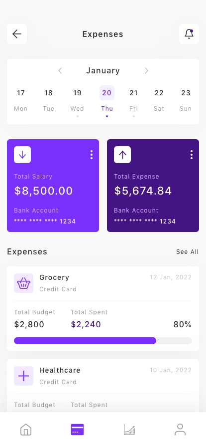 Expense Tracker App UI Kit - Screenshot 3