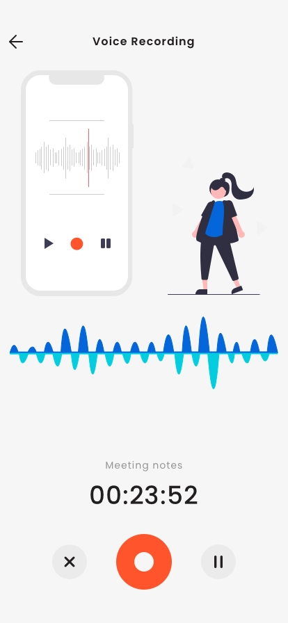 Voice & Audio Recorder Mobile App UI Kit - Screenshot 4