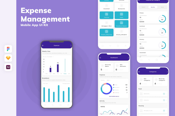 Expense Management Mobile App UI Kit