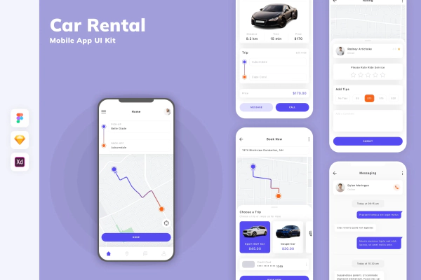 Car Rental Mobile App UI Kit