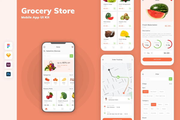 Grocery Store Mobile App UI Kit