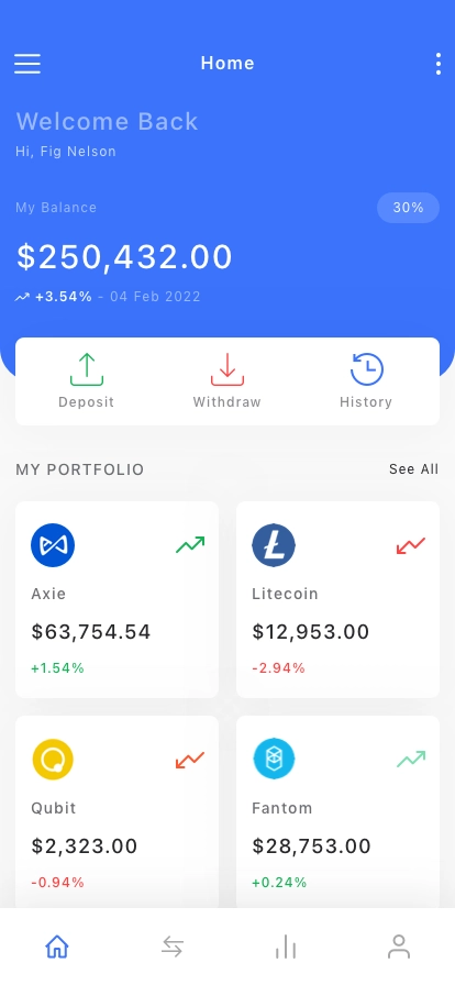 Cryptocurrency App UI Kit - Screenshot 2