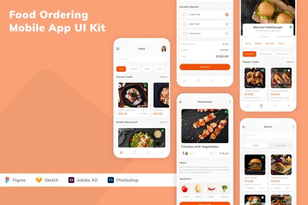 Food Ordering Mobile App UI Kit