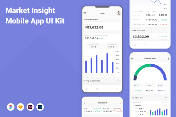 Market Insight Mobile App UI Kit
