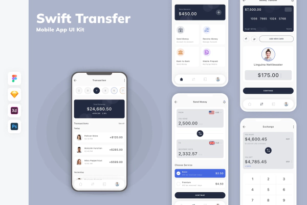 Swift Transfer Mobile App UI Kit