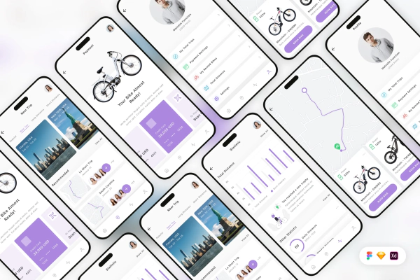 Bike Rental Mobile App UI Kit
