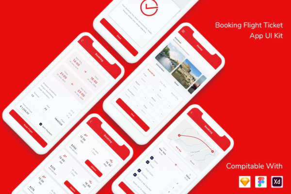 Booking Flight Ticket App UI Kit