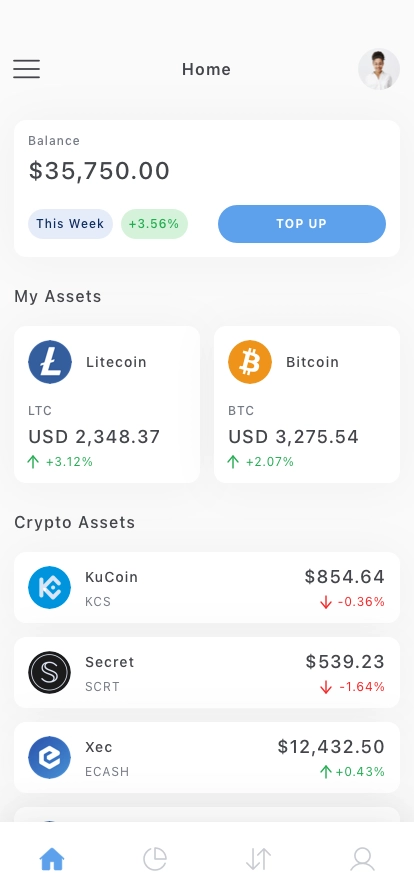 Crypto Wallet Mobile App UI Kit - Screenshot 1