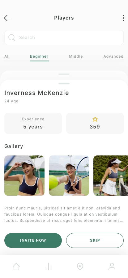 Tennis Court Booking Mobile App UI Kit - Screenshot 4