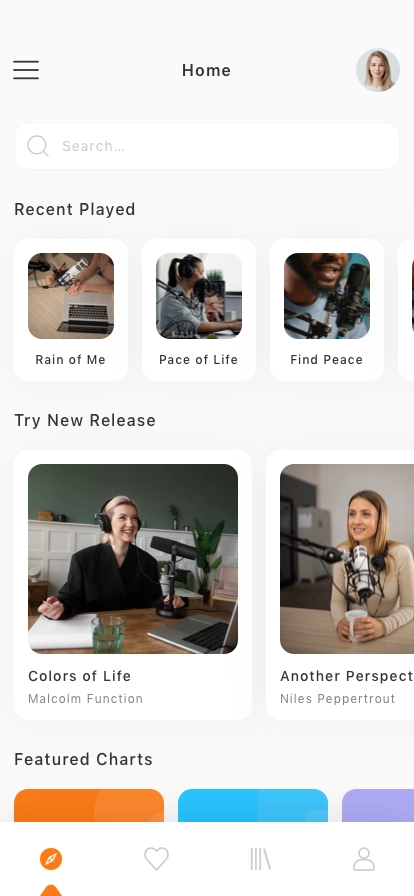 Music & Podcast Mobile App UI Kit - Screenshot 1
