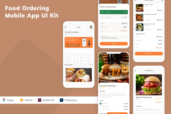 Food Ordering Mobile App UI Kit